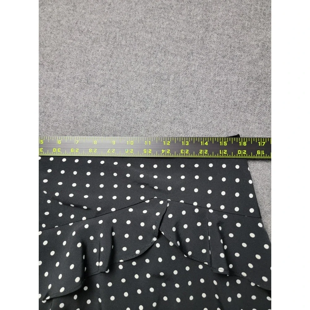Lauren‎ Ralph Lauren Mini Skirt Women's 8 Black White Polka Dot Tiered Ruffle
